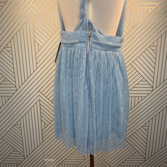 Lulu's Metallic Stripe Twist Back Cocktail Dress - Picture 10 of 12